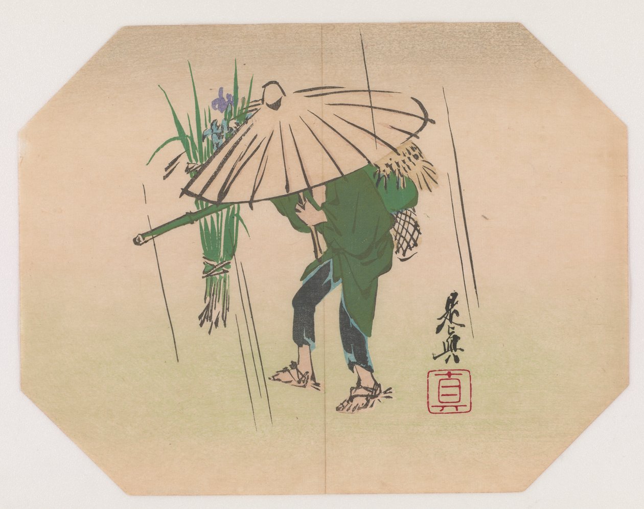 A Fan Print Design (barevný dřevěný tisk) od Shibata Zeshin