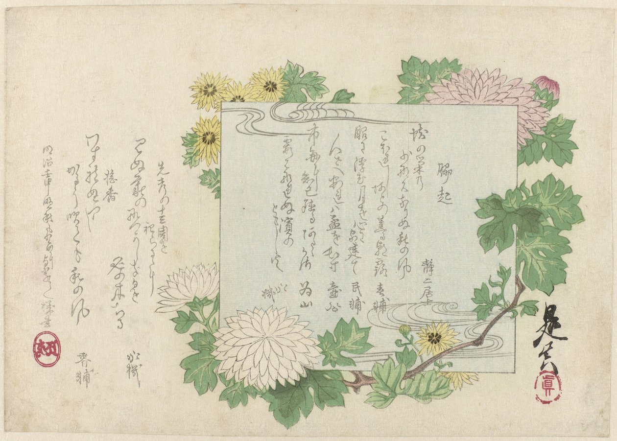 Chryzantémy od Shibata Zeshin