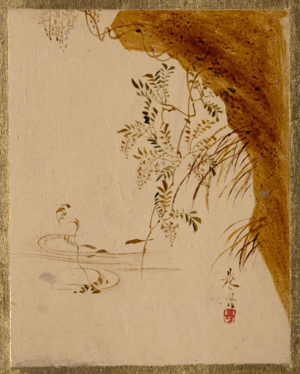Převislý útes. od Shibata Zeshin