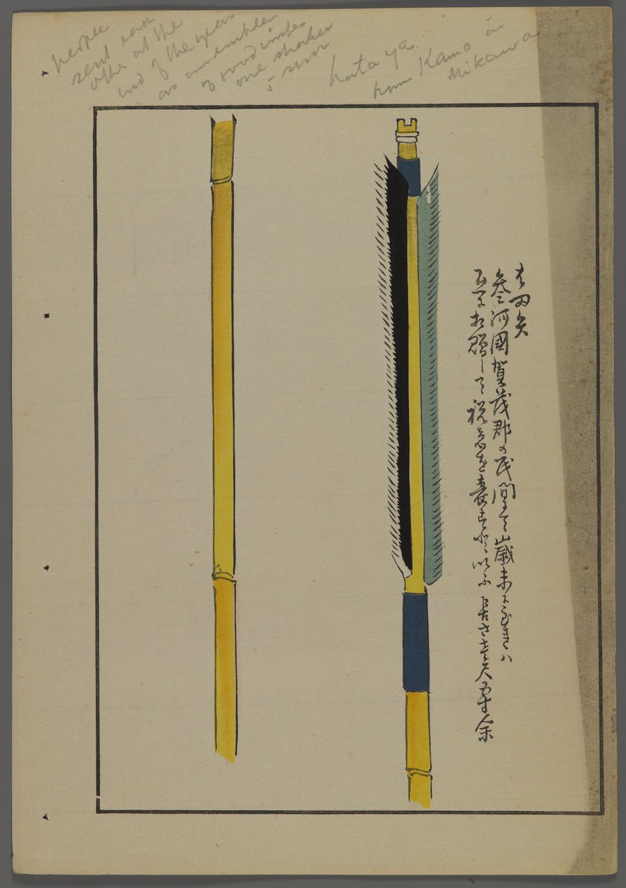 Japonské hračky, od Unai no tomo (A Childs Friends) od Shimizu Seifu, 1891-1923. Šipky. od Shimizu Seifu