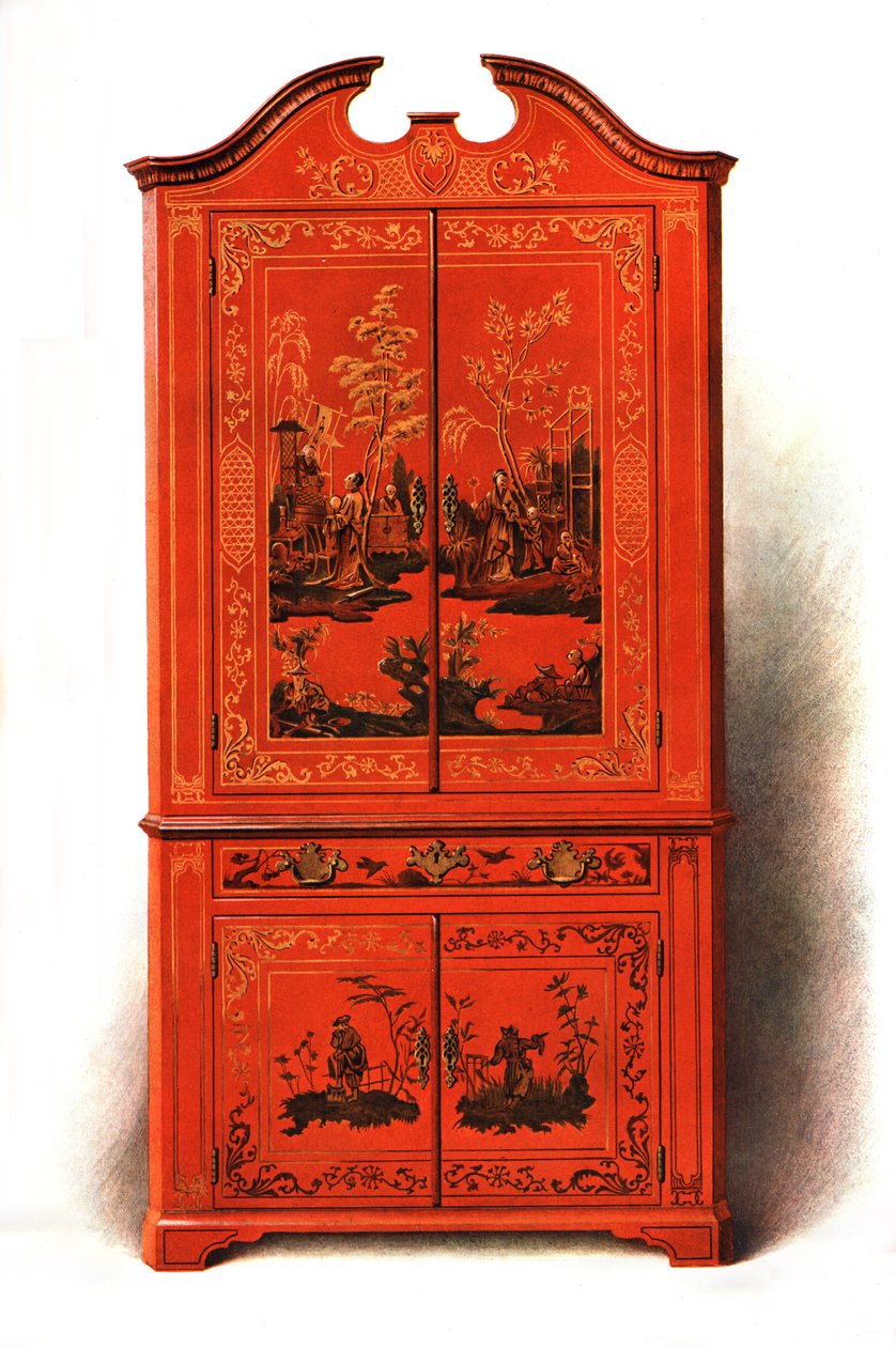 Červený lak kabinet, 1907 1908. od Shirley Charles Llewellyn Slocombe