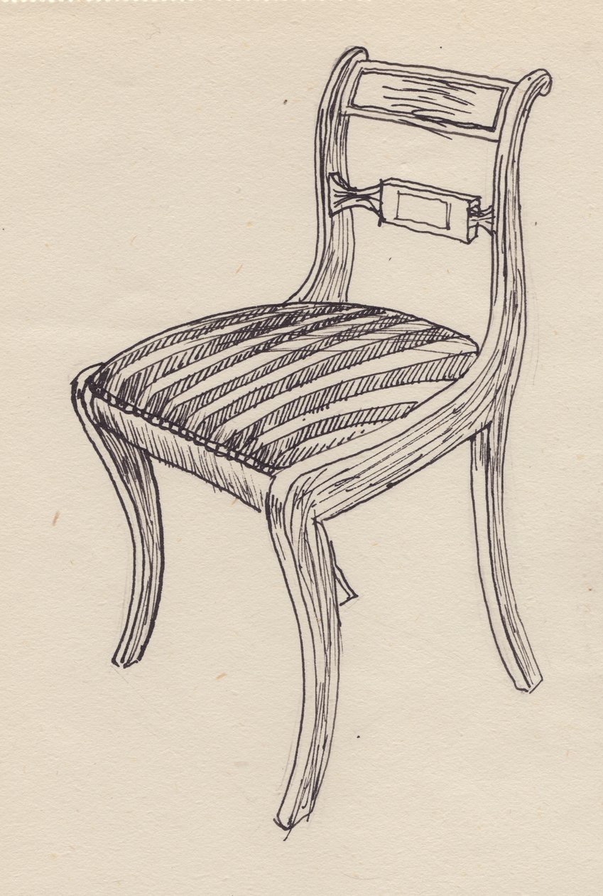 Židle s pruhovaným sedákem, 1951. od Shirley Markham