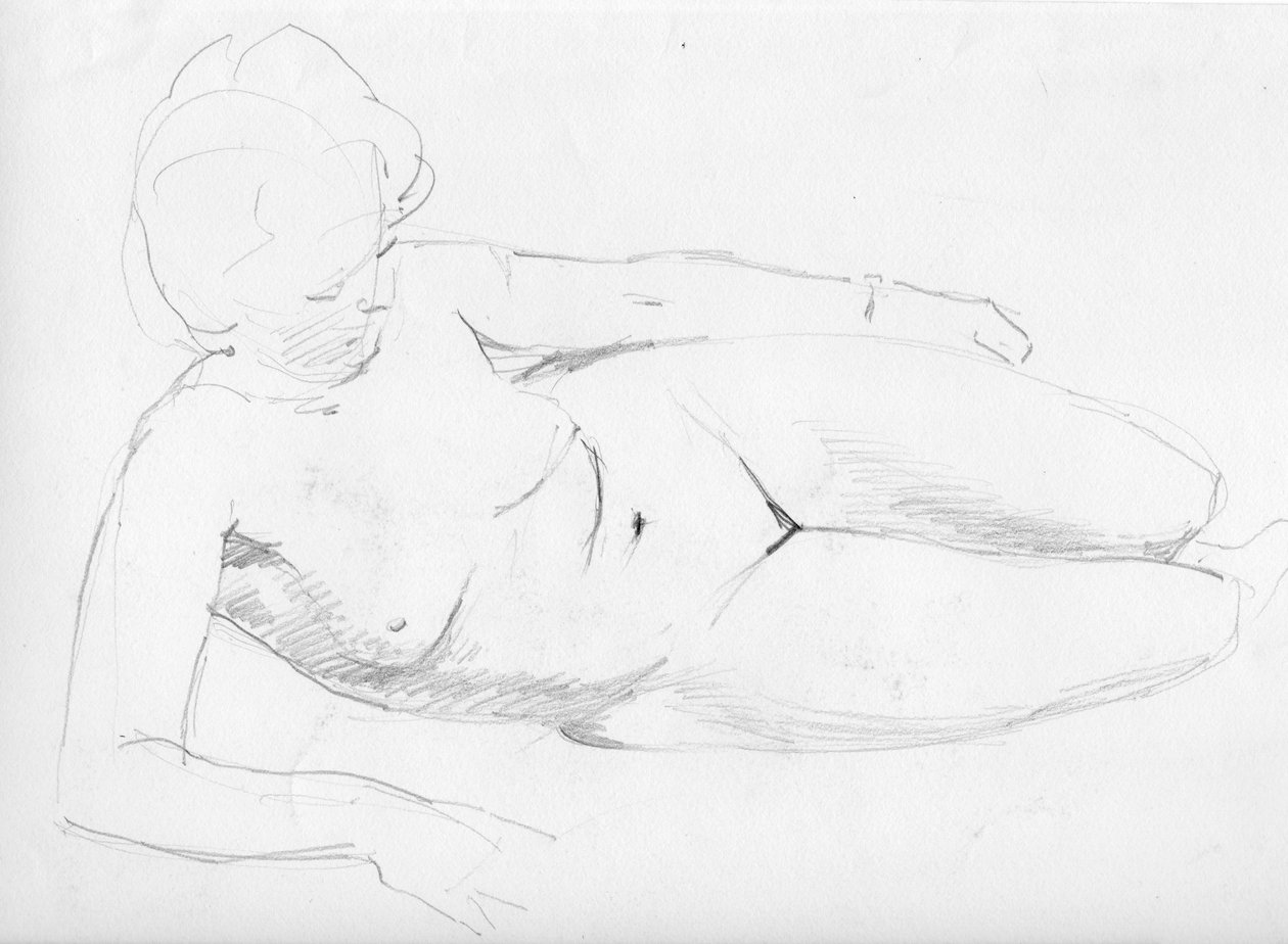 Nahá žena ležící, c1950. od Shirley Markham