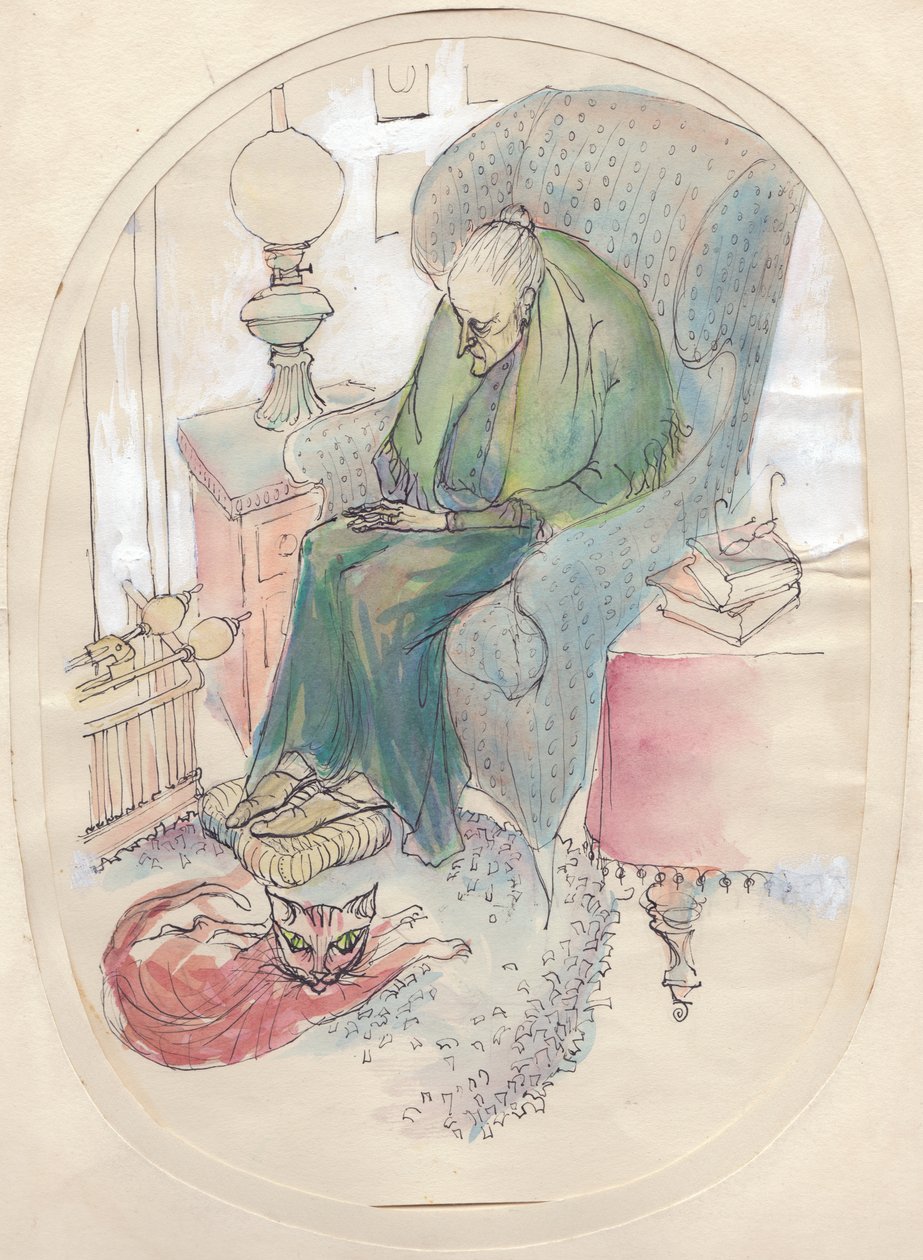 Stará žena a kočka, 1951. od Shirley Markham