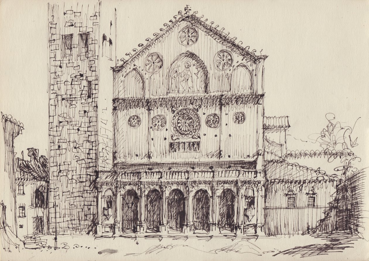 Románský kostel, Itálie, c1950. od Shirley Markham