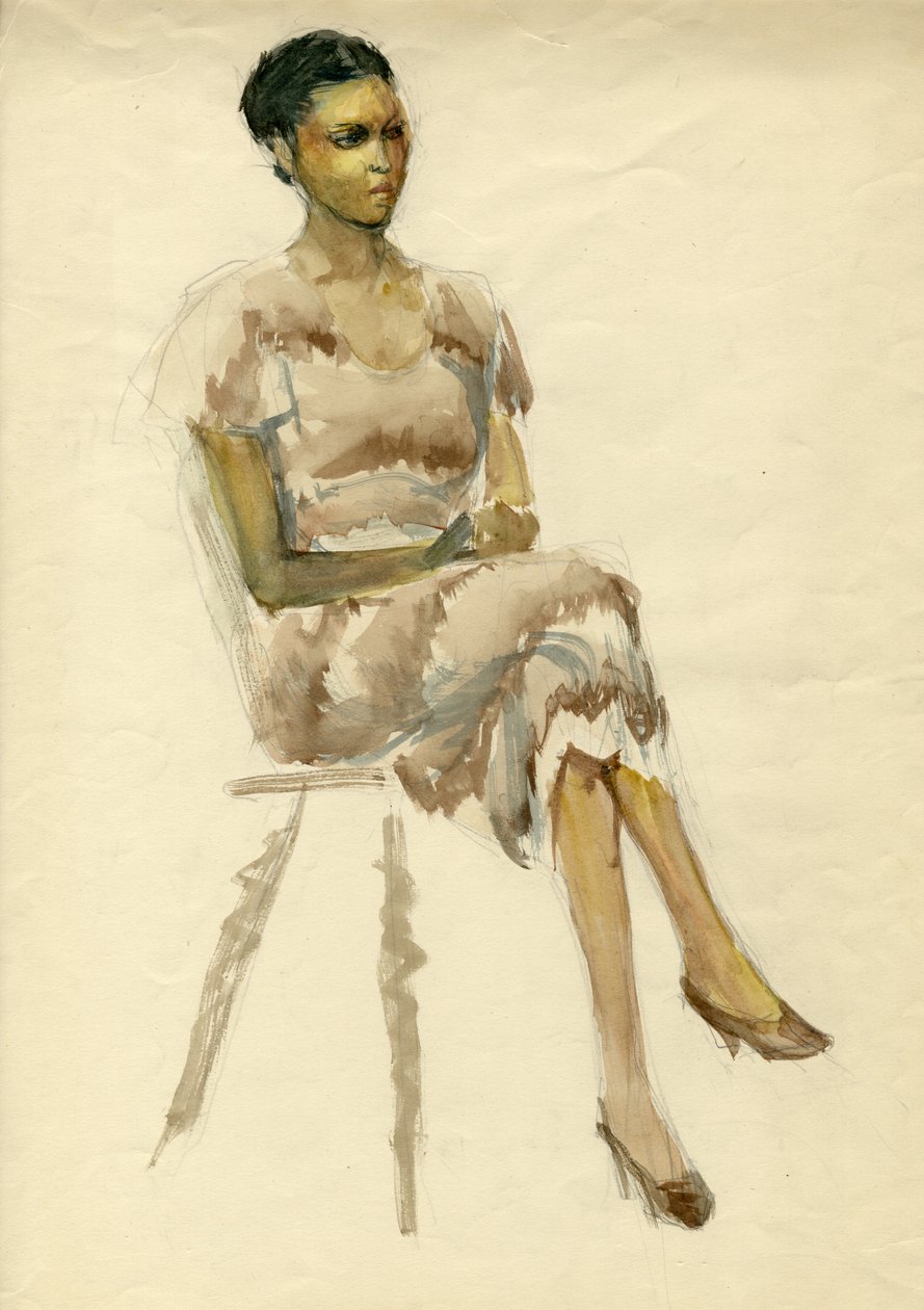 Sedící žena v hnědých šatech, c1952. od Shirley Markham