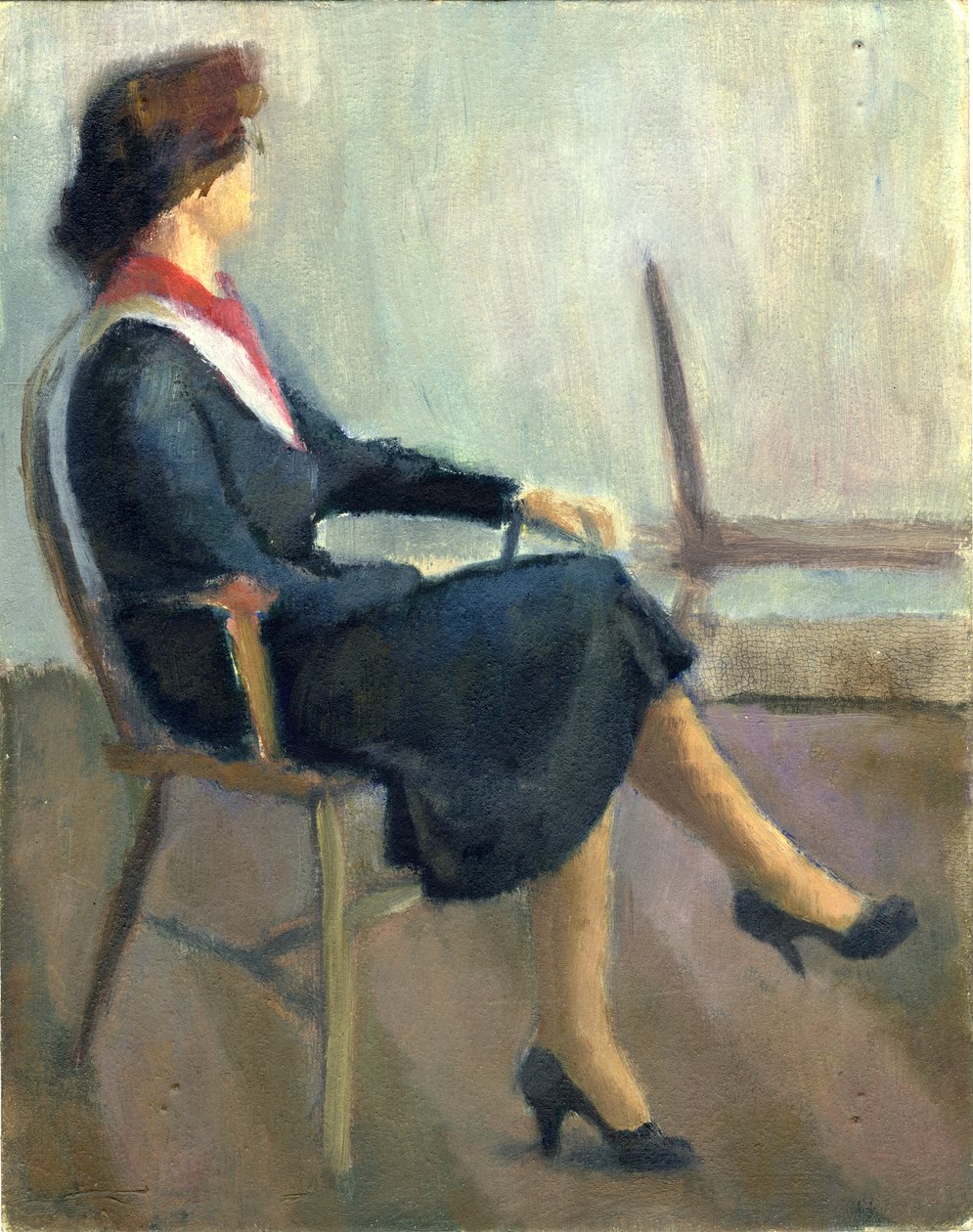 Sedící žena v tmavě modré, 1952. od Shirley Markham