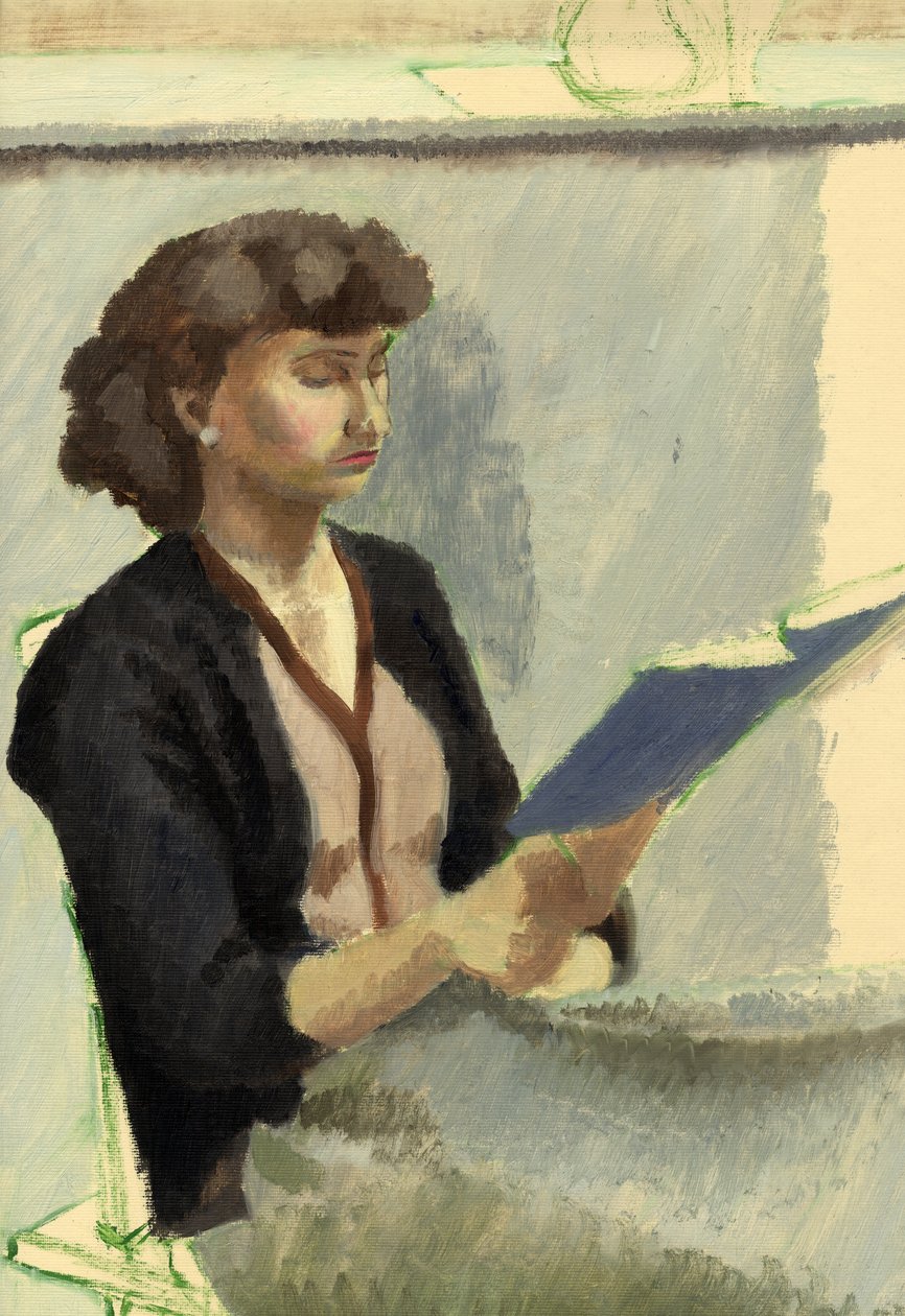 Sedící žena čtení, c1953. od Shirley Markham