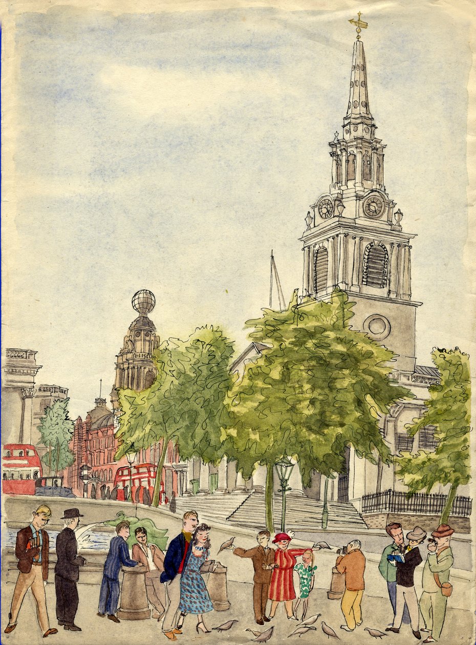 Trafalgar Square, Londýn, 1948. od Shirley Markham