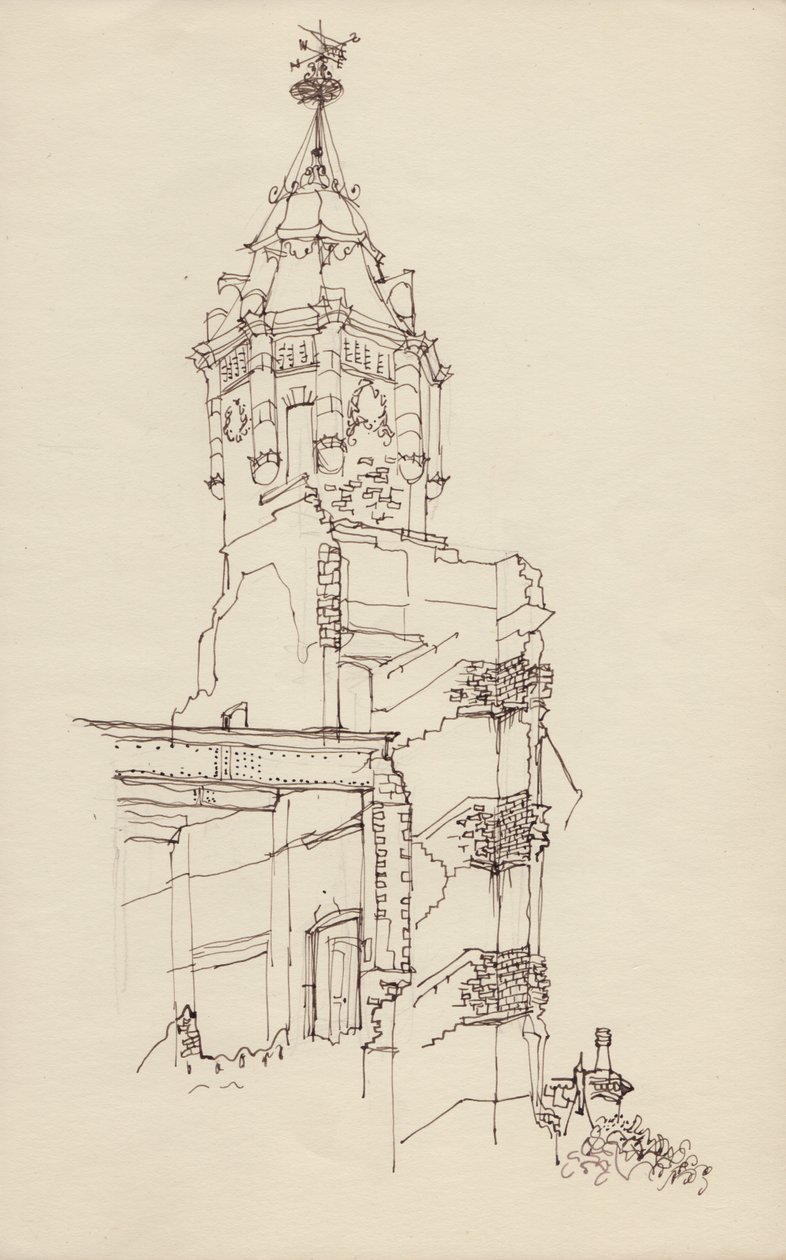 Věž zničené budovy, c1950. od Shirley Markham