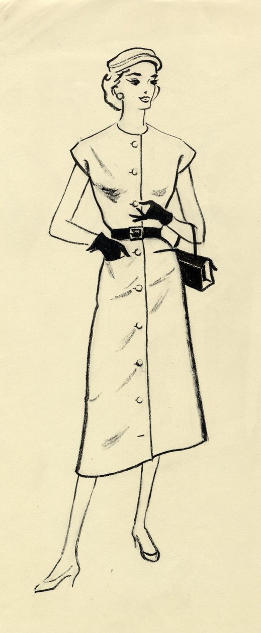 Žena v šatech s páskem, c1950. od Shirley Markham