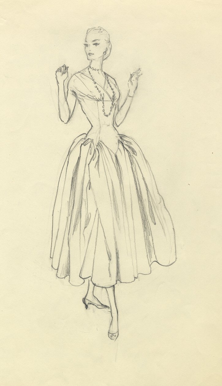 Žena v šatech s úzkým pasem, c1952. od Shirley Markham