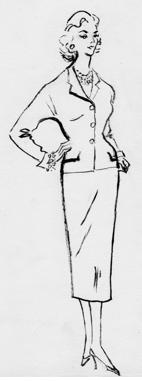 Žena v tužkovém obleku, c1950. od Shirley Markham