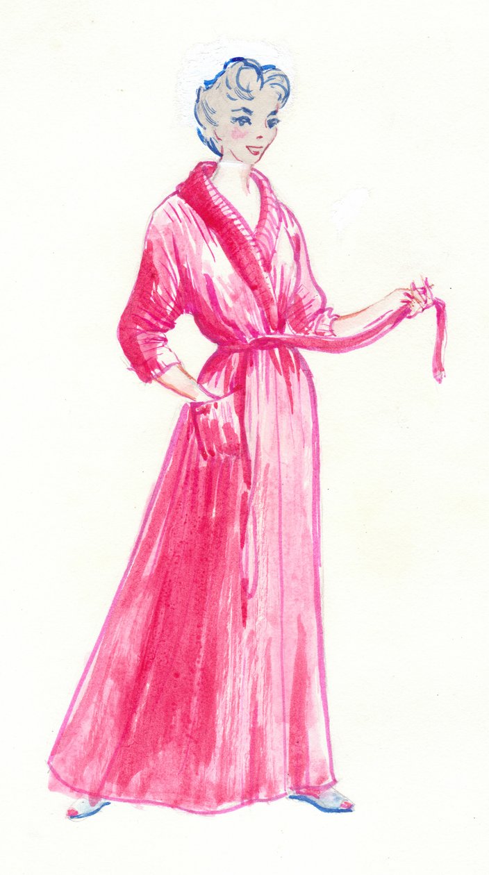 Žena v růžovém županu, c1950. od Shirley Markham