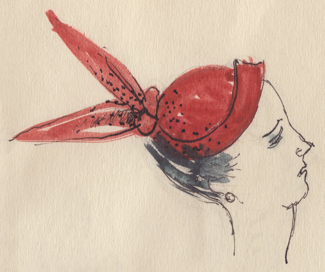 Žena v červeném klobouku, c1950. od Shirley Markham