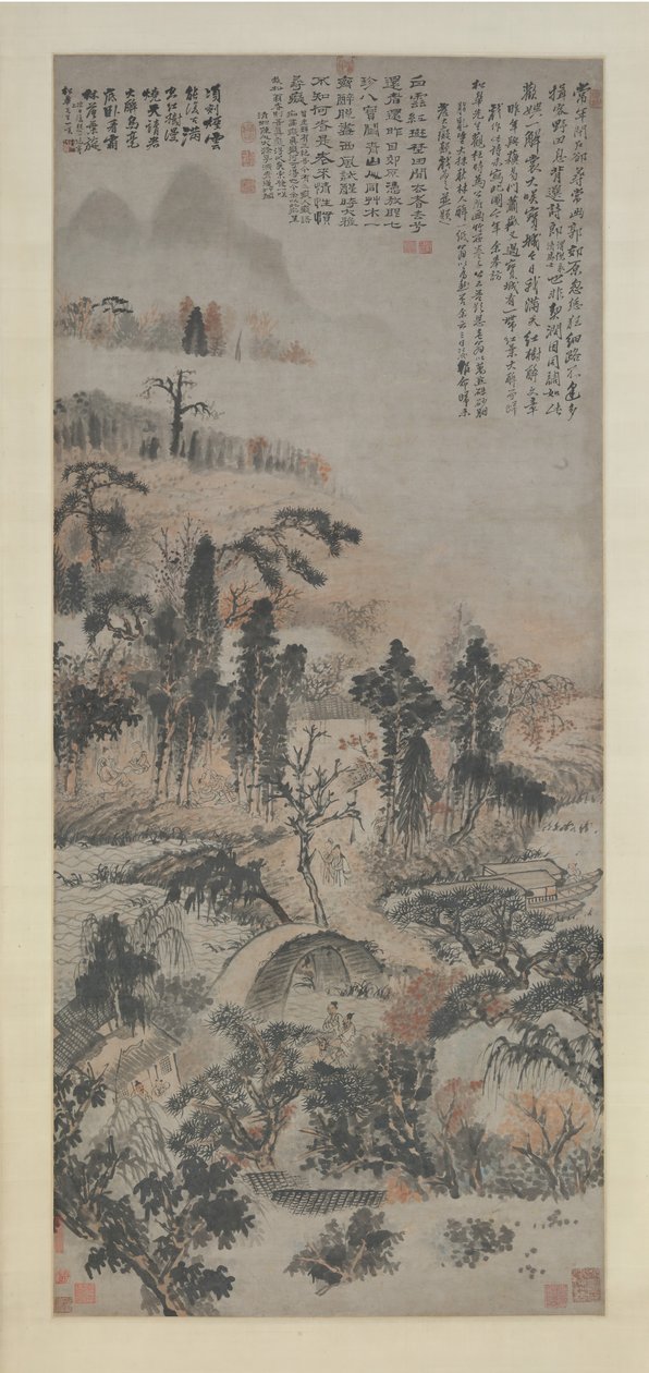 Opilý v Autumn Woods, ca. 1702. od Shitao