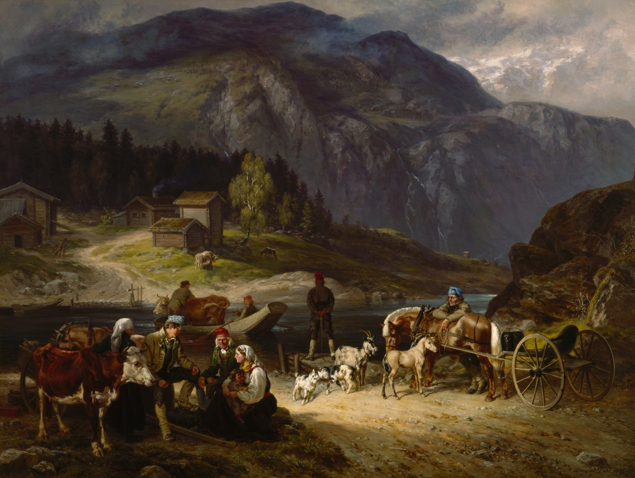 Scéna přechodu z Telemarku od Siegwald Johannes Dahl