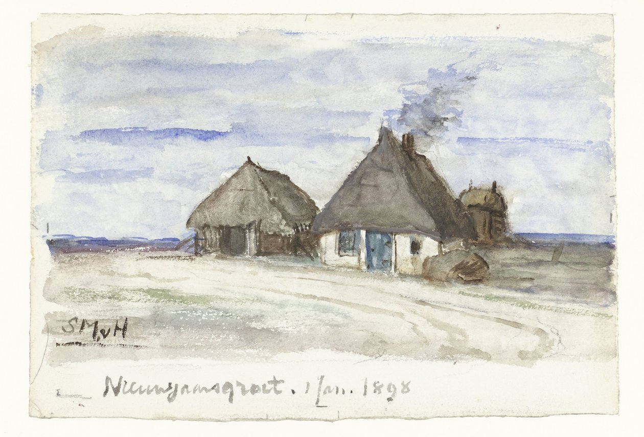 Novoroční pozdravy s farmou od Sientje Mesdag van Houten