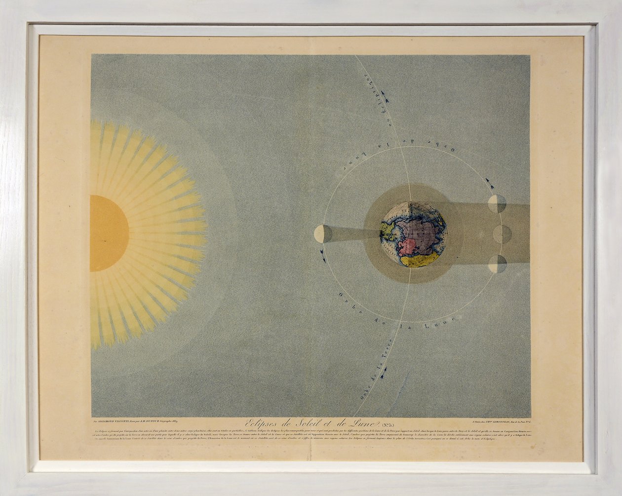 Zatmění Slunce a Měsíce (č. 5), z Tableaux du Systeme Planetaire, pub. Paříž, 1839 (teplikovaná rytina) od Sigismond Visconti