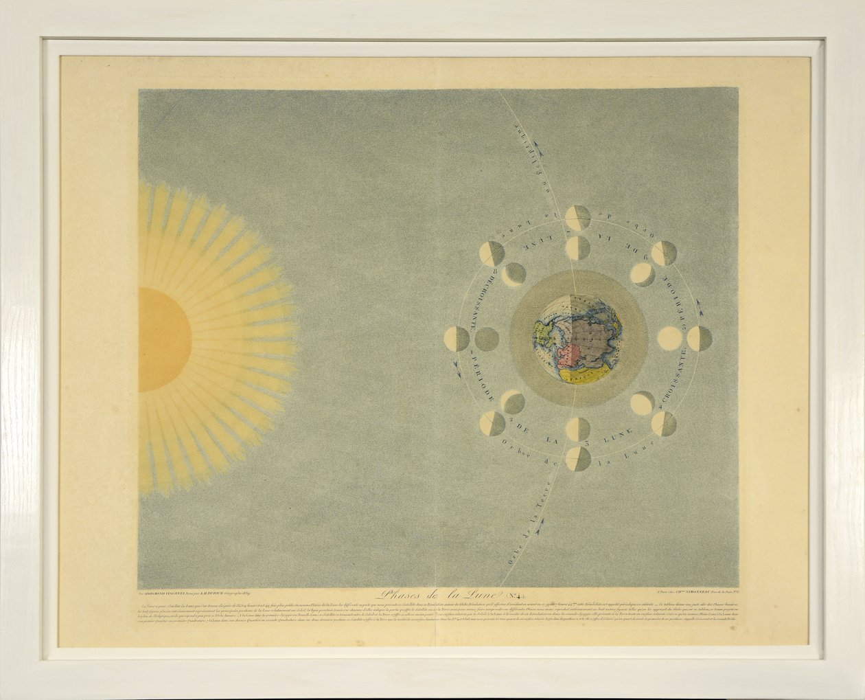 Fáze Měsíce (č. 4), z Tableaux du Systeme Planetaire, pub. Paříž, 1839 (teplikovaná rytina) od Sigismond Visconti