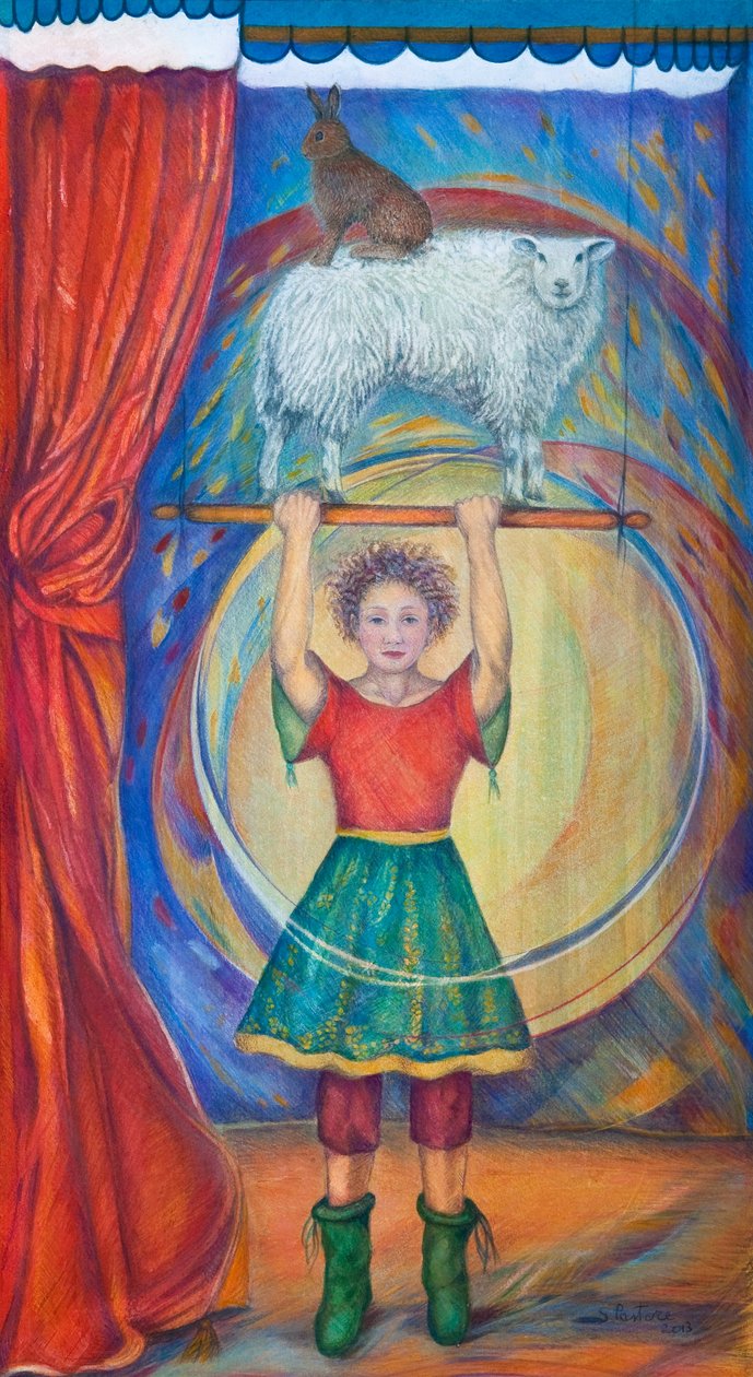 Akrobati, 2013 (akvarel a pastel) od Silvia Pastore