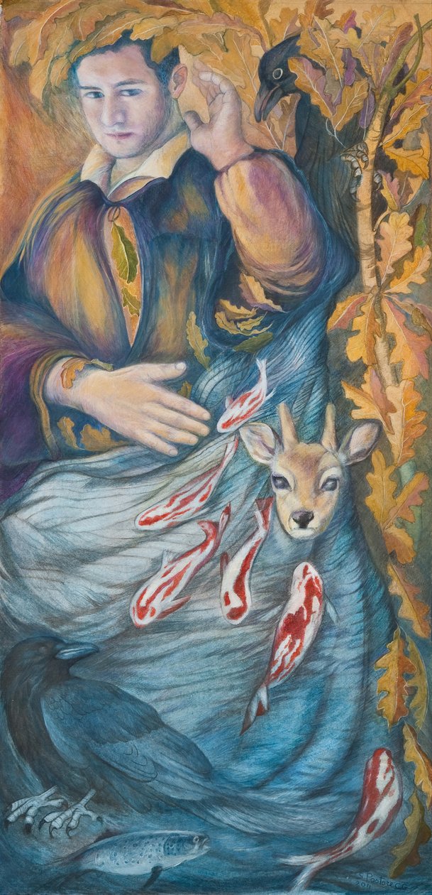 Trusted Companions, 2011 (wc a pastel na papíře) od Silvia Pastore