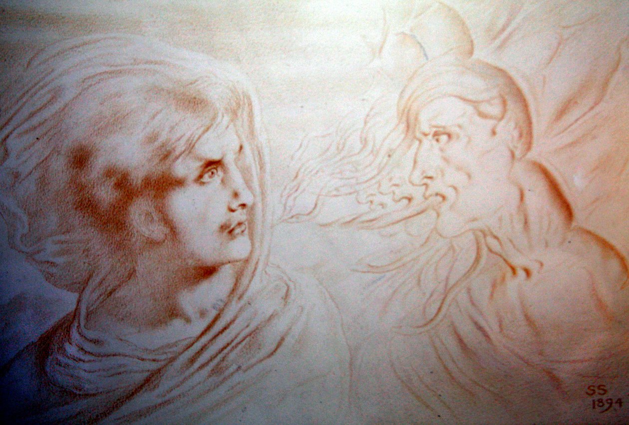 Future Thoughts, 1894 (křída na papíře) od Simeon Solomon