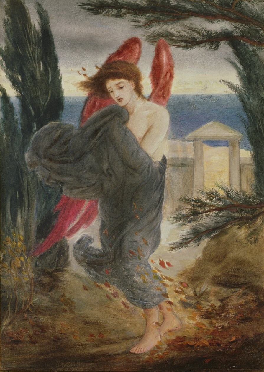 Love in Autumn, c.1860 (kvaš na papíře položeném na plátně) od Simeon Solomon