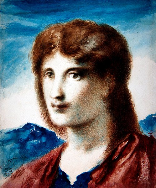 Hlava mladého muže od Simeon Solomon
