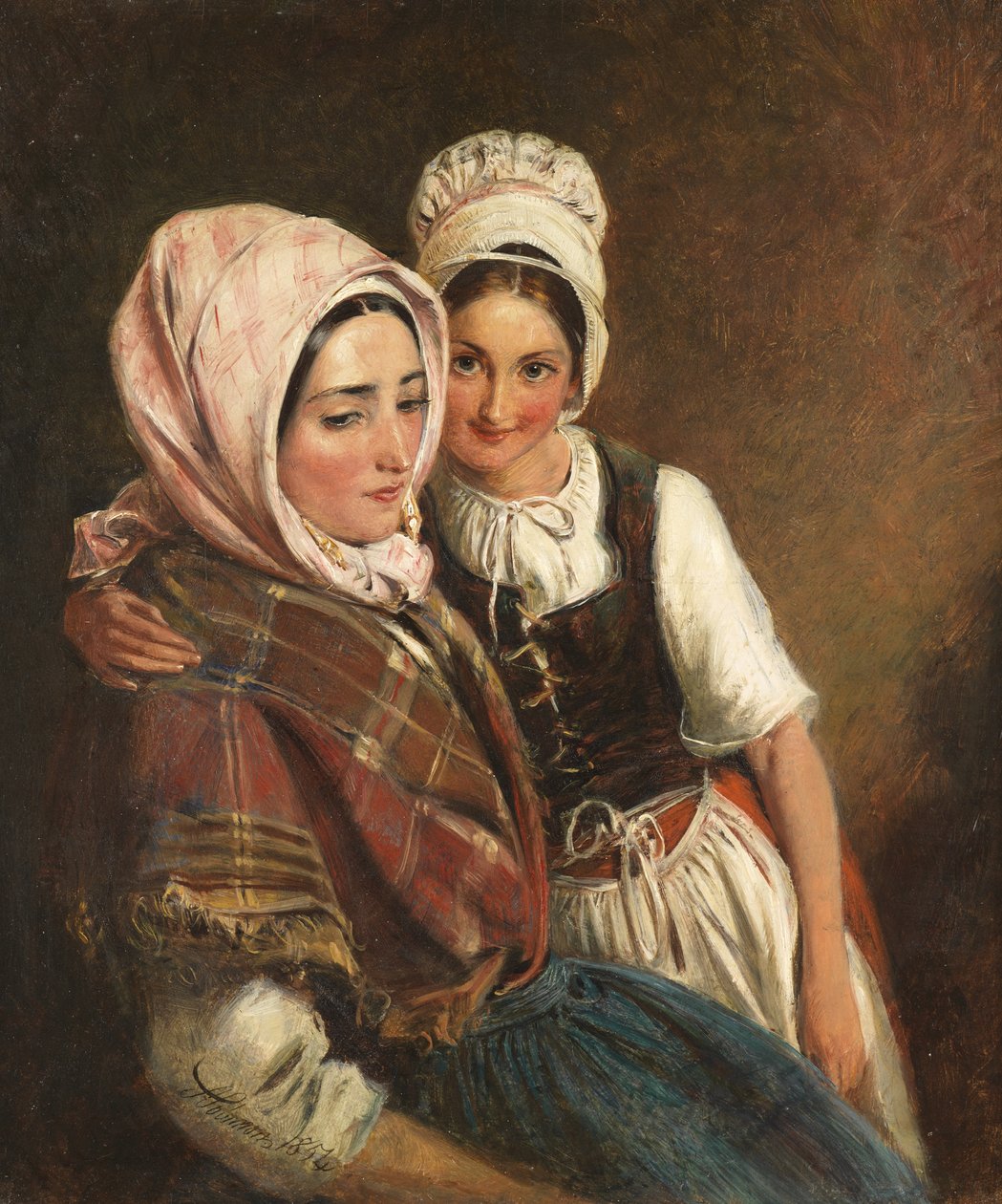 Matka a dcera, 1854 od Simeon Solomon