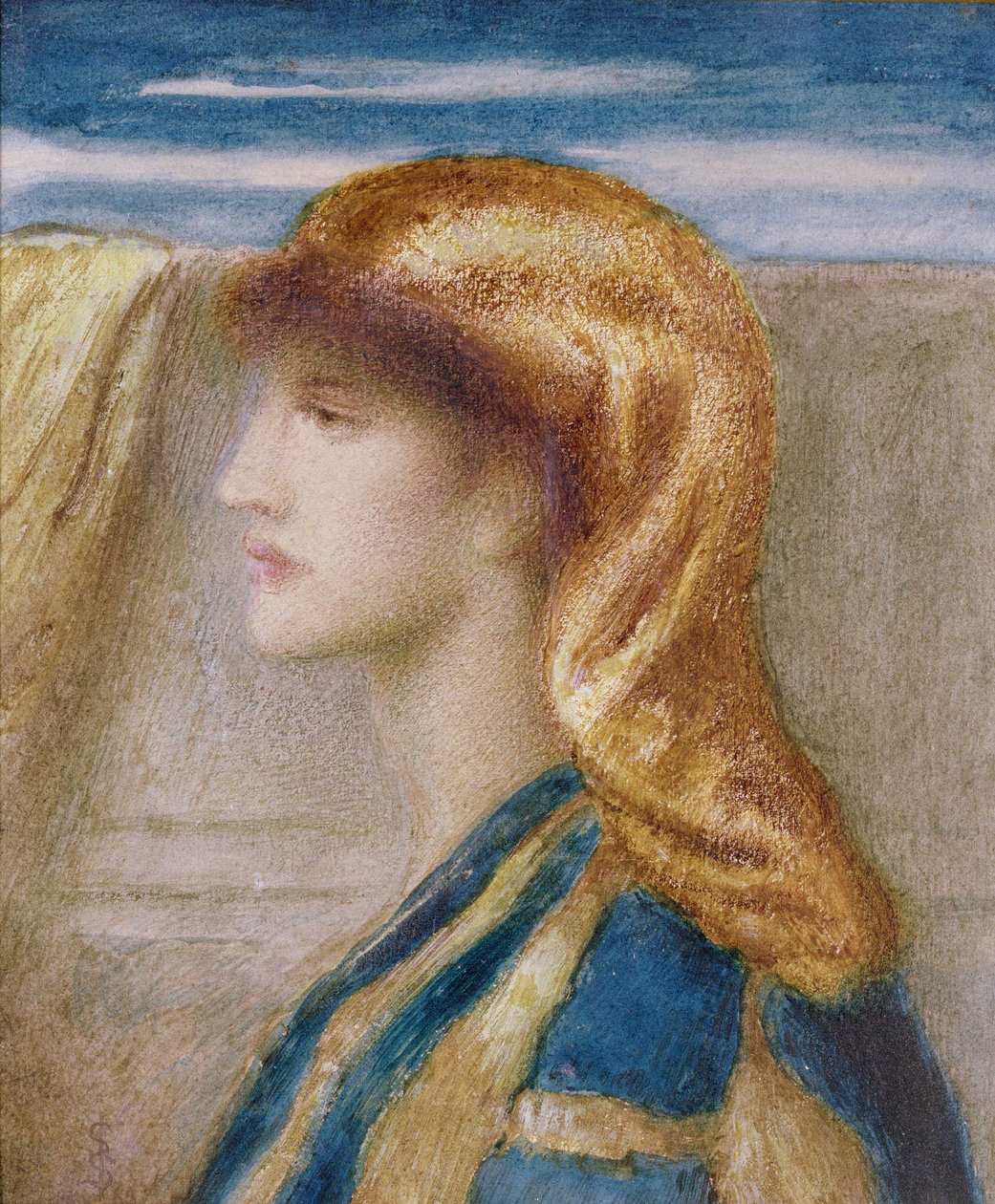 Zlatá čelenka od Simeon Solomon