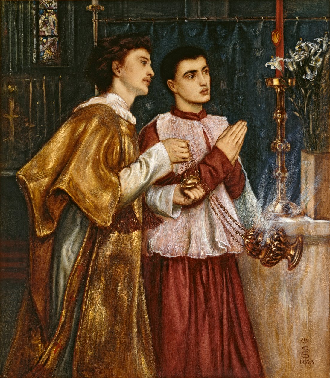 Censing dvou akolytů: Letnice, 1863 od Simeon Solomon