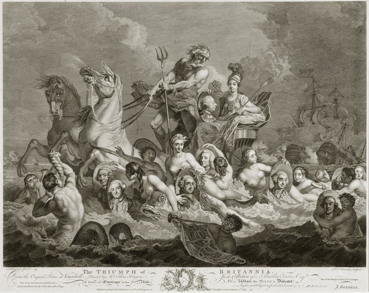 Triumph of Britannia, c.1765 od Simon Francois Ravenet