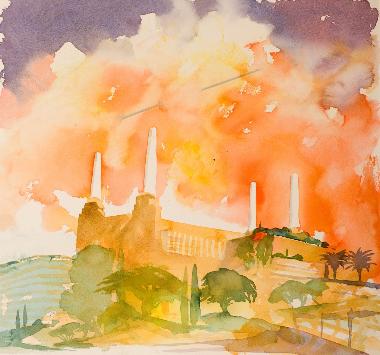 Battersea Beautiful, 2016 (akvarel) od Simon Fletcher