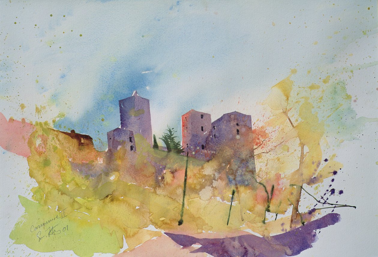 Caseneuve, Francie, 2001 (akvarel) od Simon Fletcher
