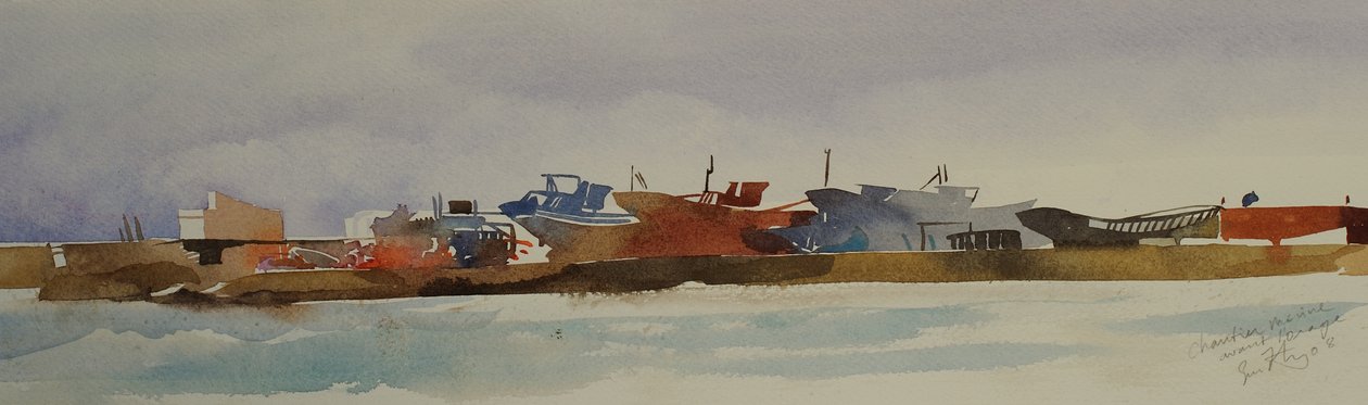 Chantier marine 2008 (akvarel) od Simon Fletcher