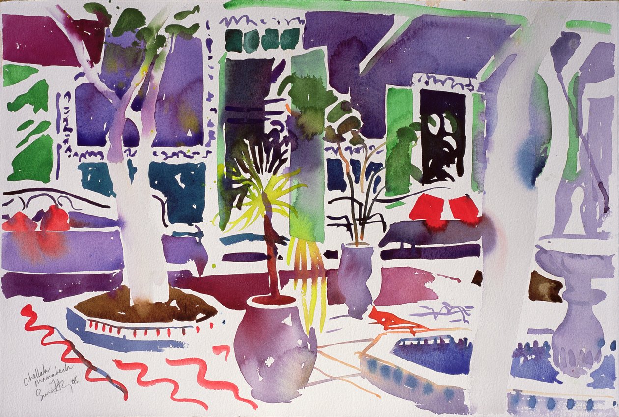 Chellah Marrakech (akvarel na papíře) od Simon Fletcher