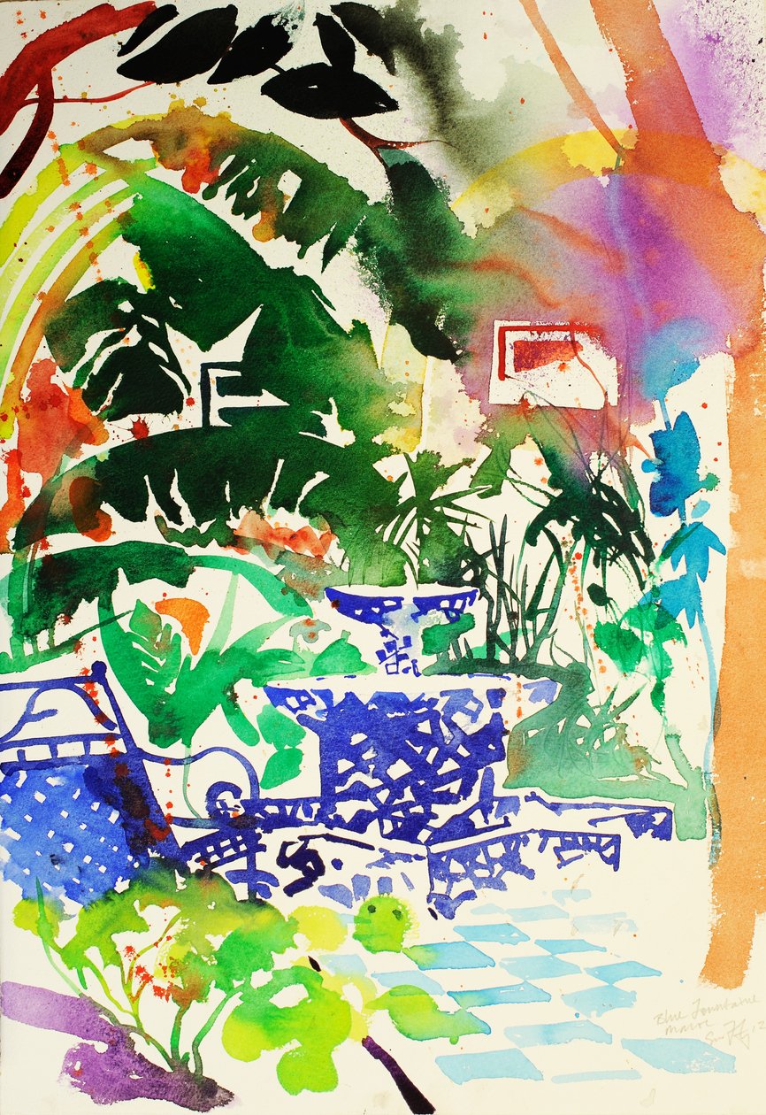 Fontaine, Maroko, 2013 (akvarel) od Simon Fletcher