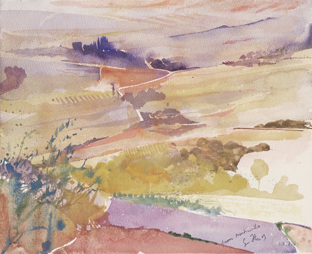 Z Monticella, Itálie, 2003 (akvarel) od Simon Fletcher