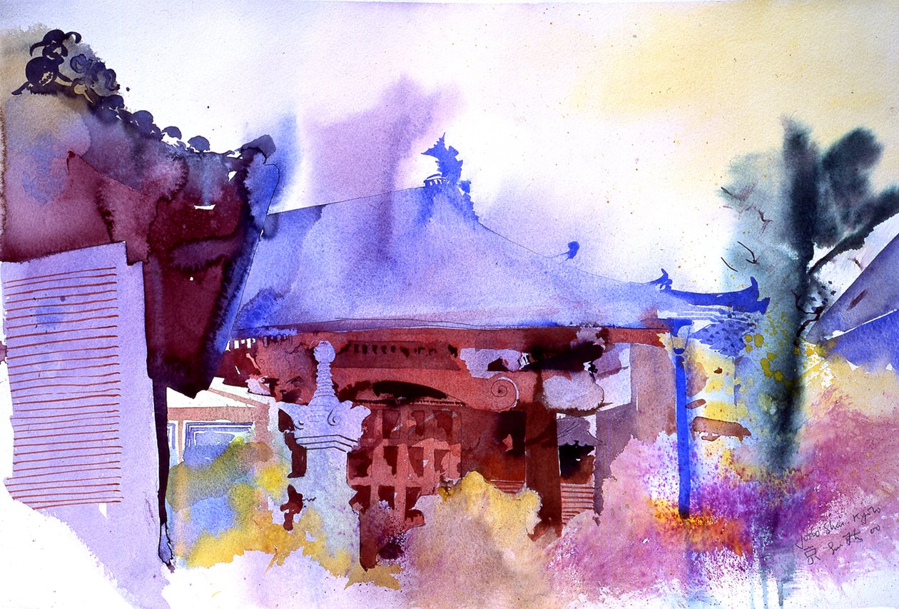 Jodo Shai Kyoto, 2000 (akvarel) od Simon Fletcher
