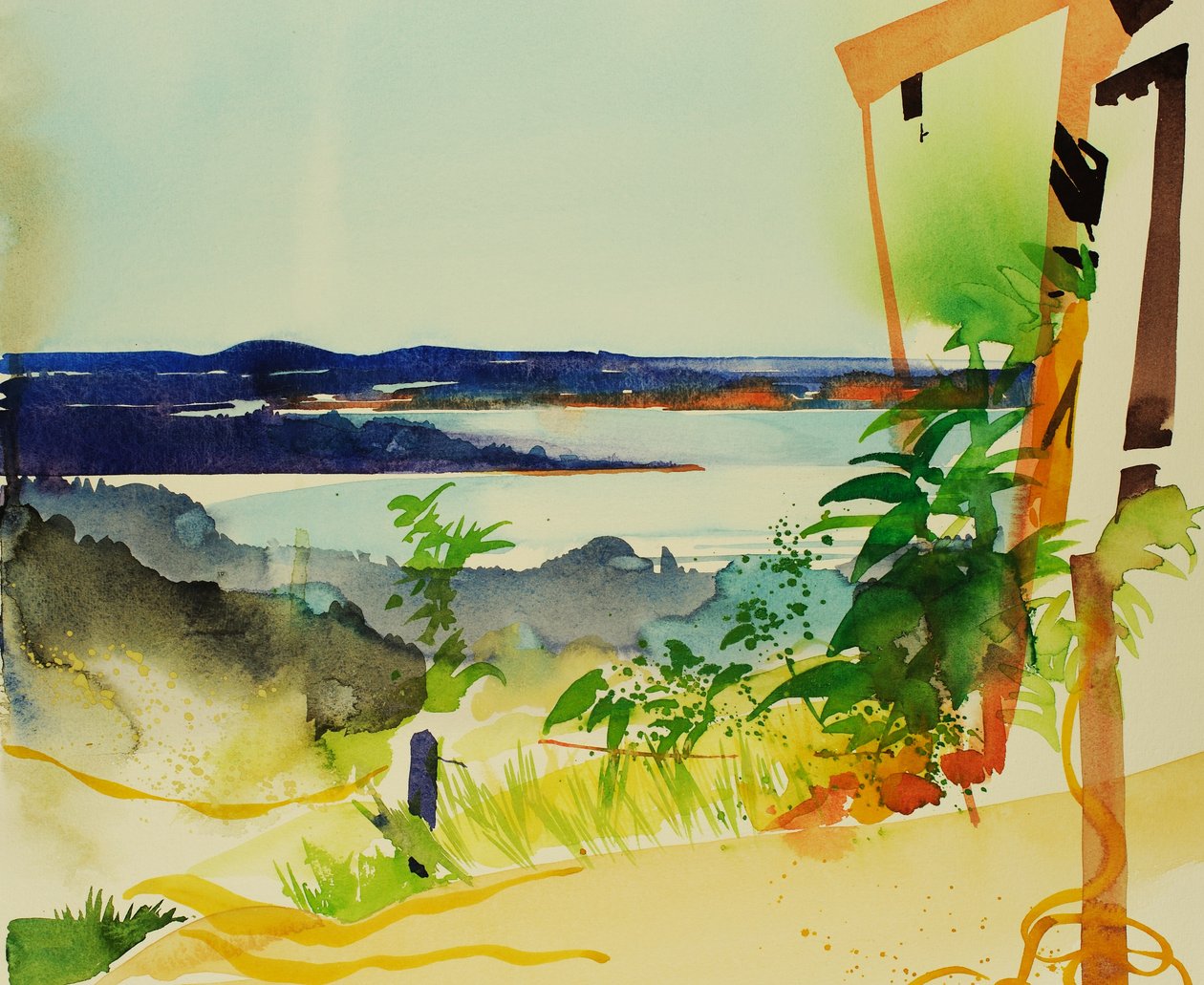 Dům u jezera, 2004 (akvarel) od Simon Fletcher