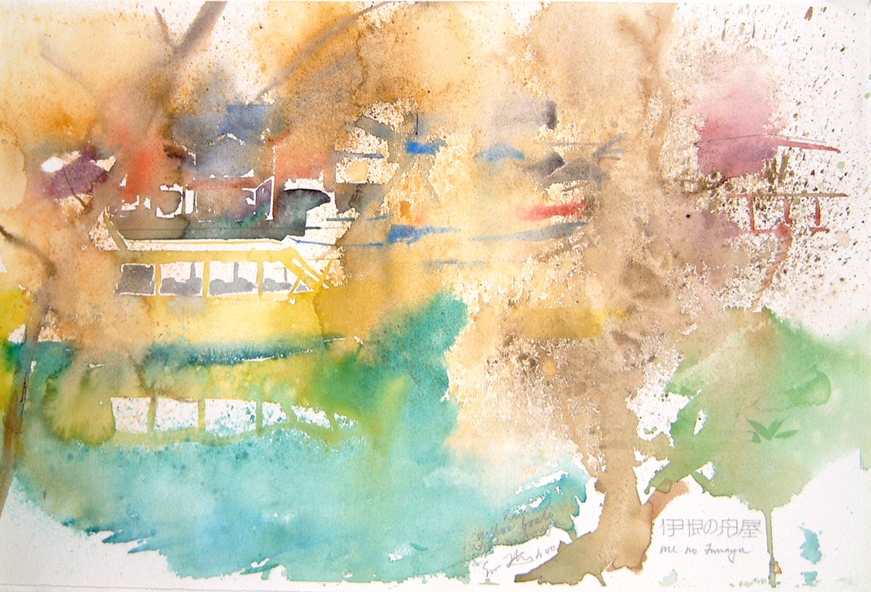 Déšť a žluté lodě, 2000 (akvarel) od Simon Fletcher