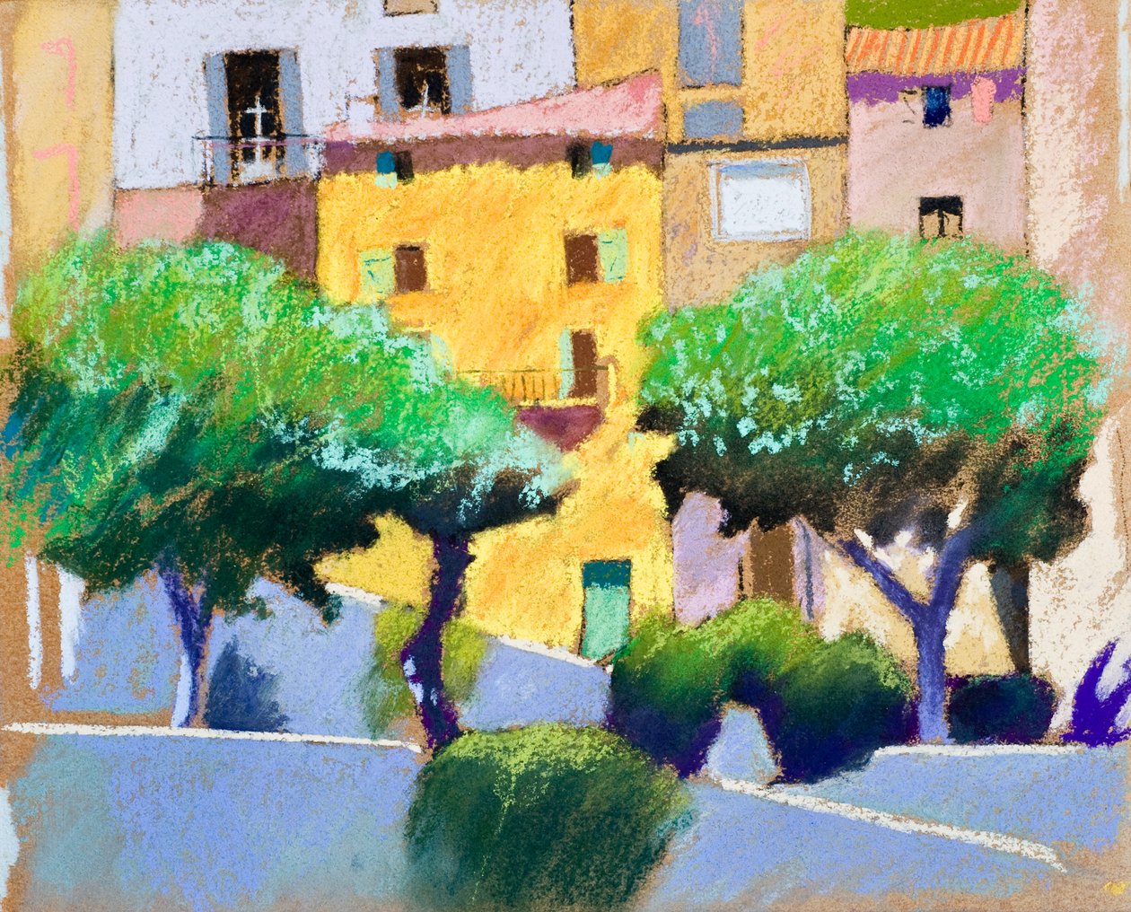 Roquebrunovy fasády (pastel na papíře) od Simon Fletcher