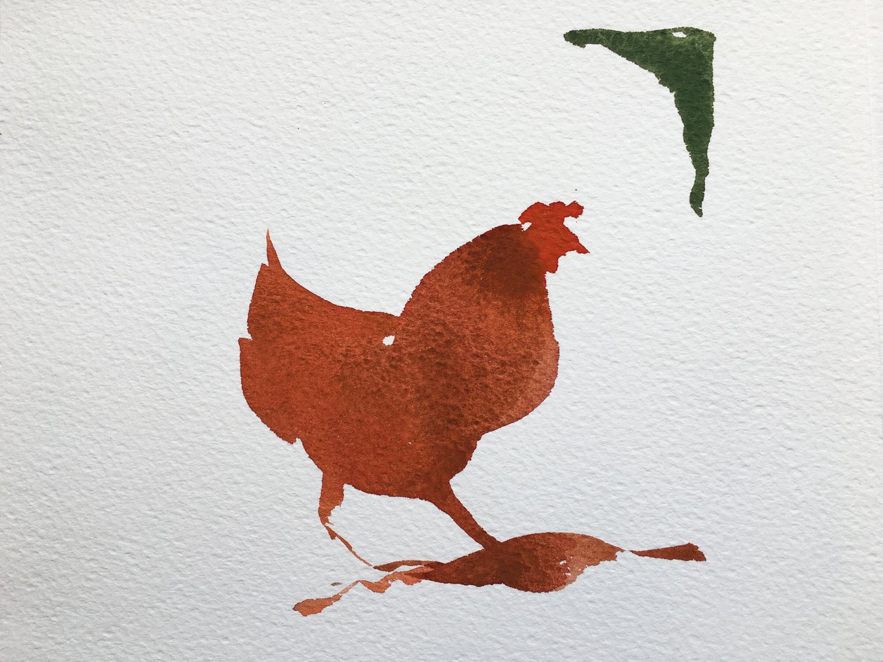 Single chicken, 2020 (práce na papíře) od Simon Fletcher