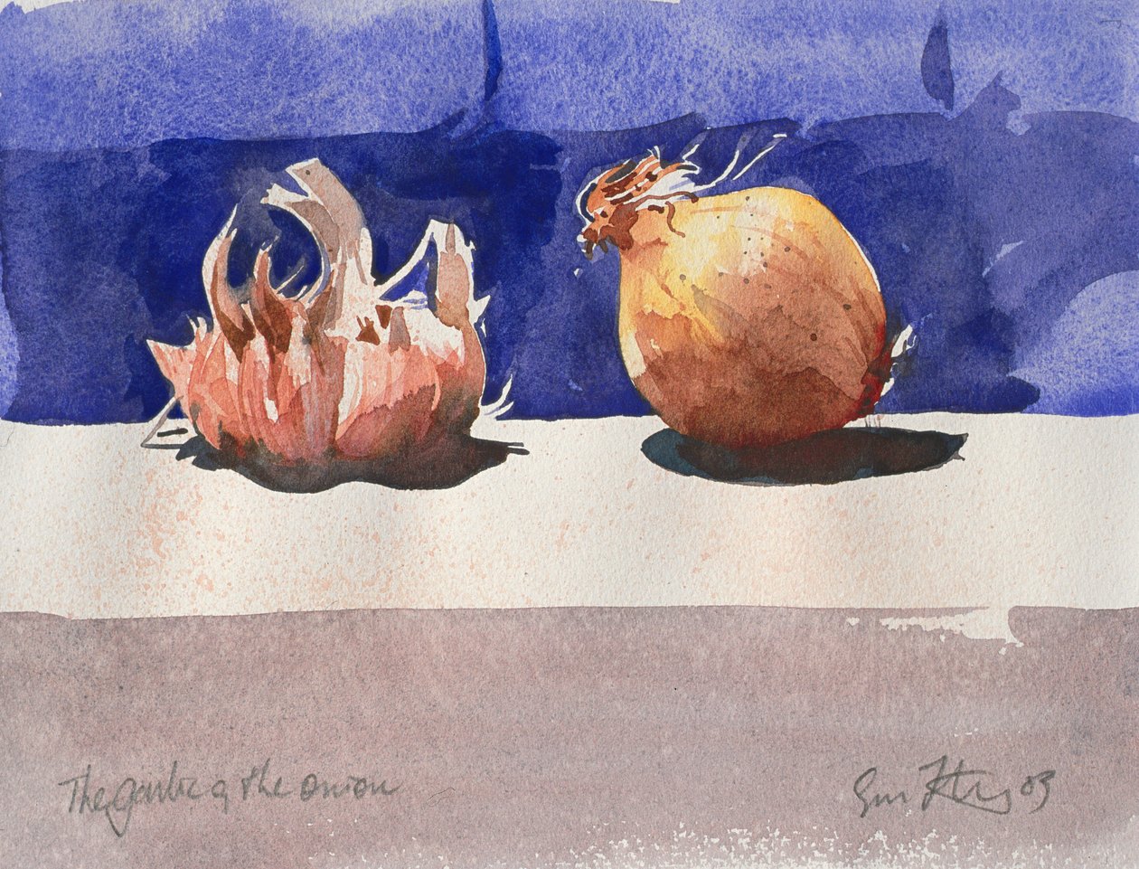 Česnek a cibule, 2003 (akvarel) od Simon Fletcher