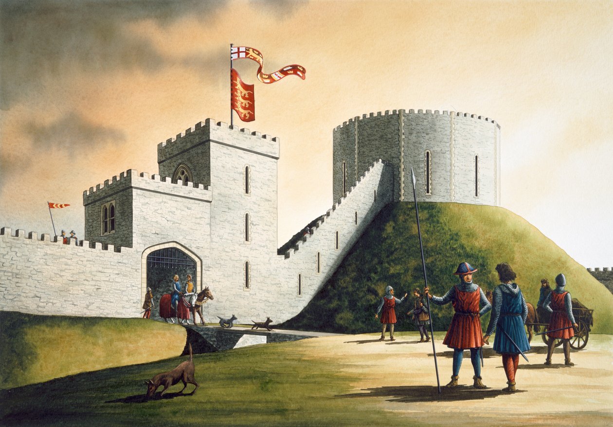Hrad Pickering, c14. století, c1990-2010 od Simon Hayfield