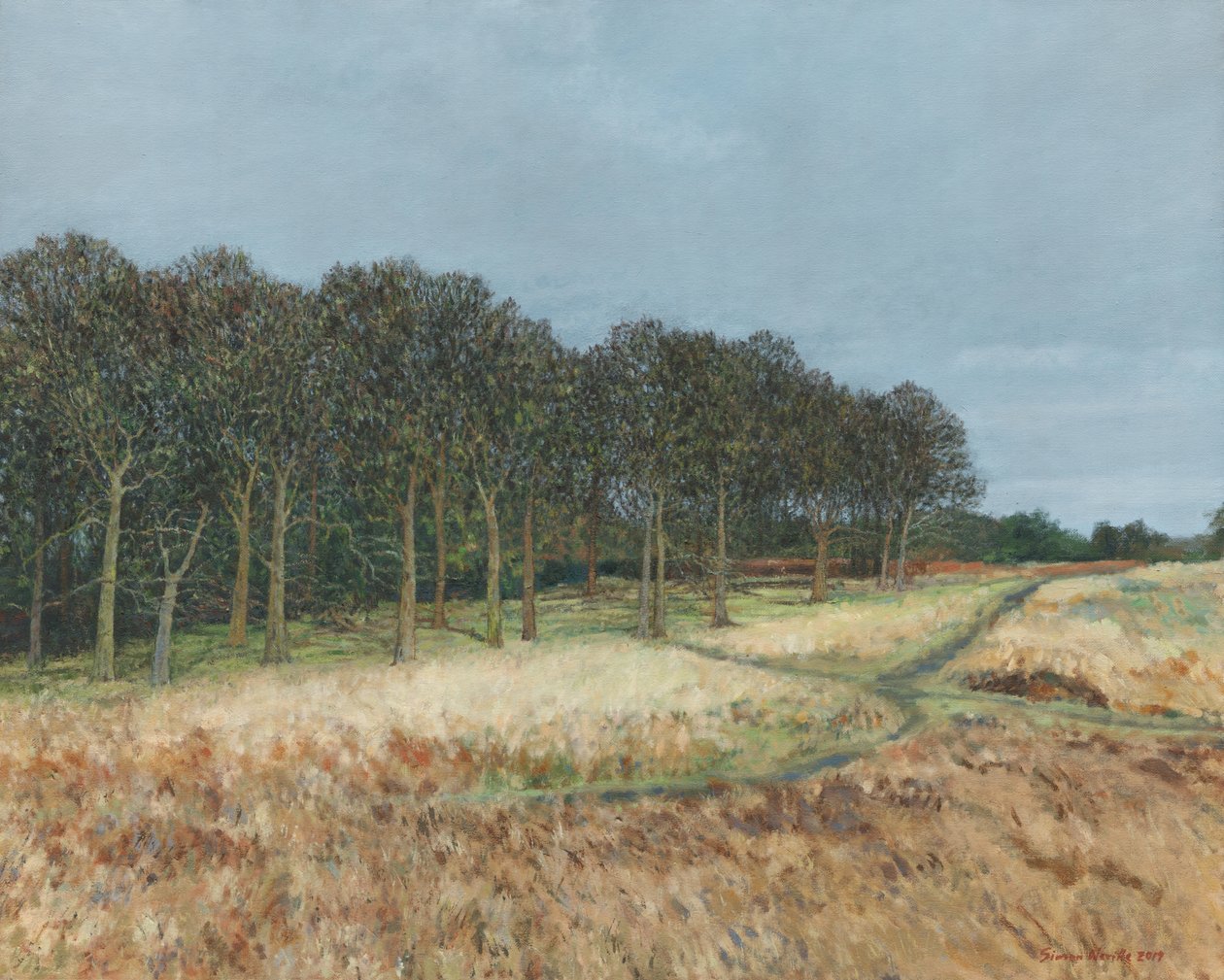Les, Richmond Park, 2019 (olej na plátně) od Simon Neville