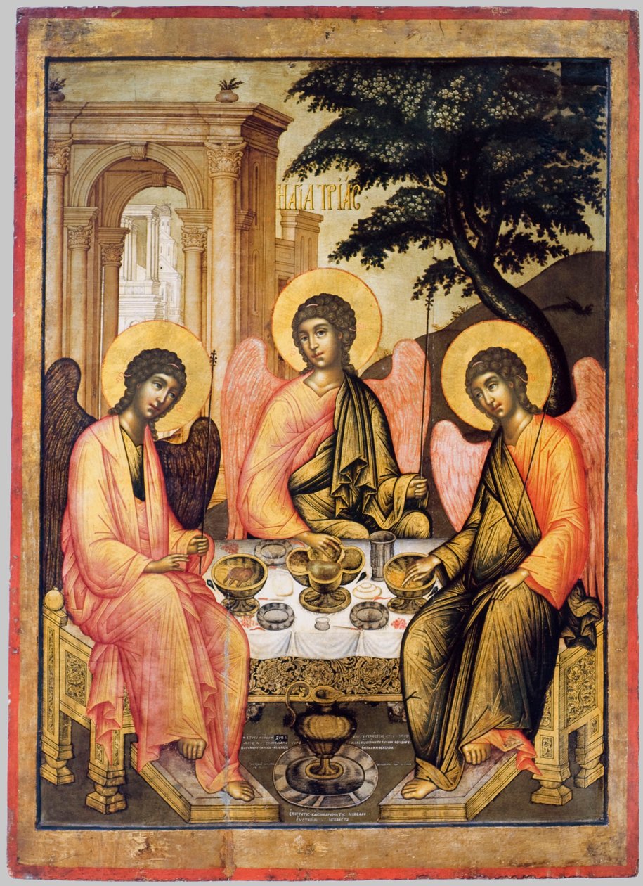 Starozákonní trojice, 1671 (tempera na dřevě) od Simon Ushakov