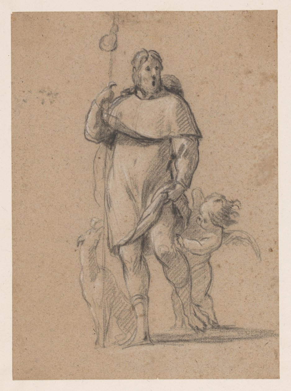 Sv. Rochus se psem a andělem od Simon Vouet