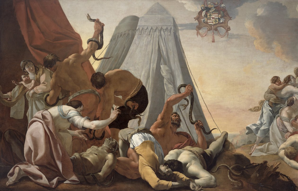 Izraelité, aby vzhlédli k Bronzovému hadovi od Simon Vouet